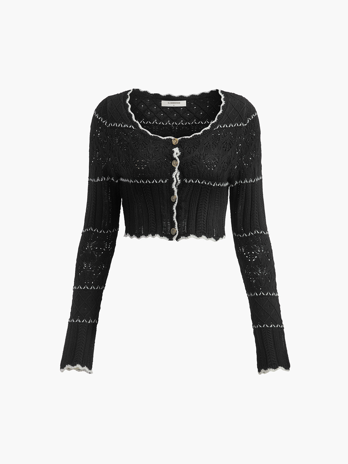 Contrast Tie Knit Cardigan