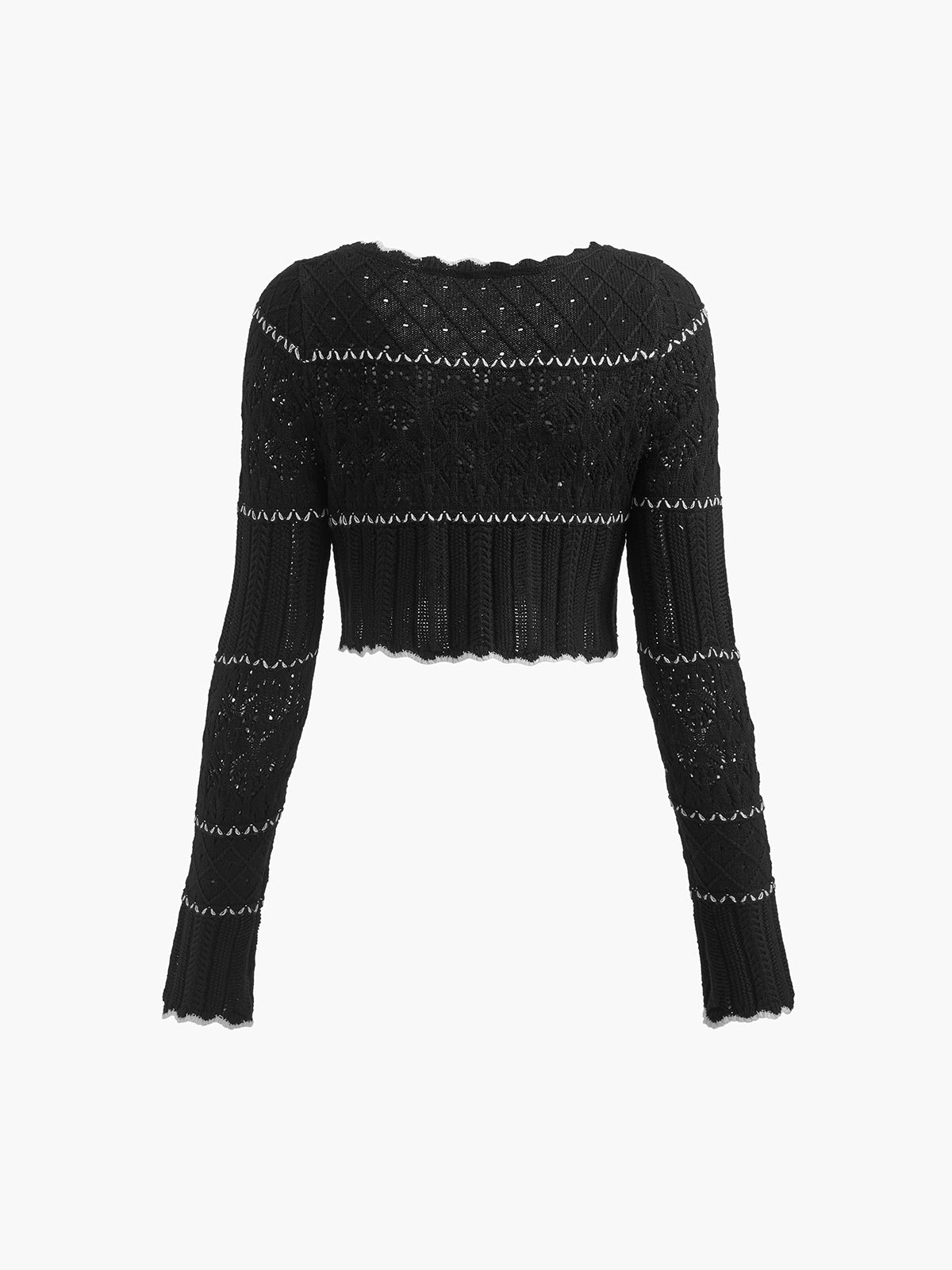 Contrast Tie Knit Cardigan