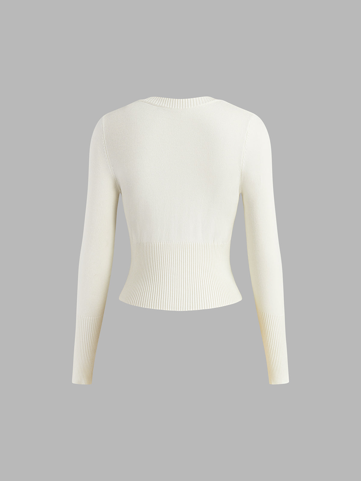 Round Neck Long Sleeve Cardigan