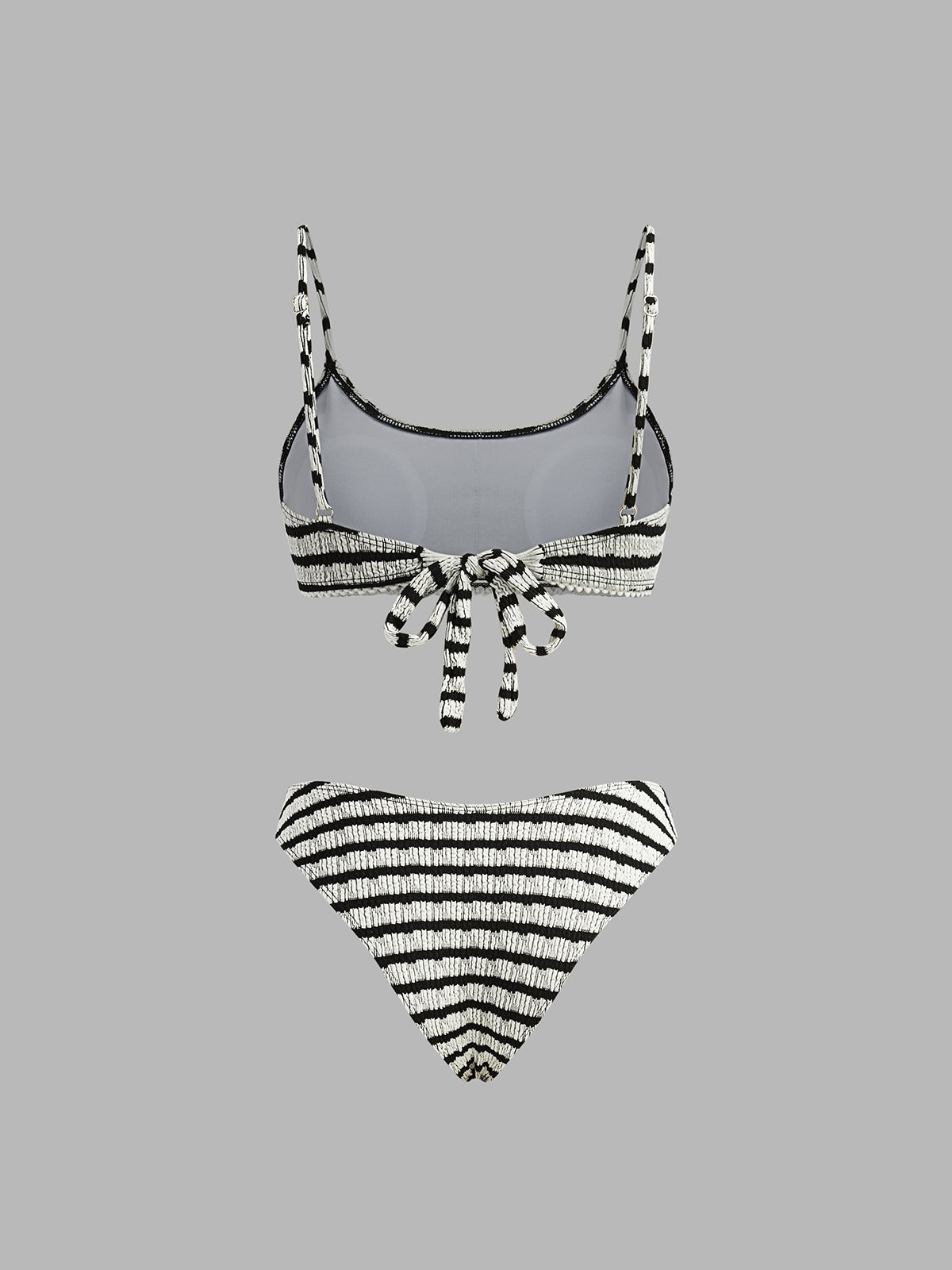 Bikini-Set mit Streifen und Bindebändern am Rücken