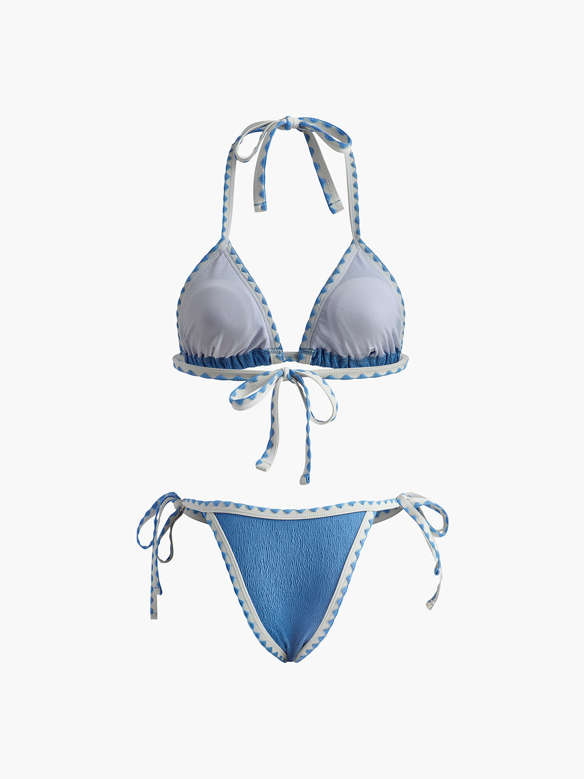 Bikini-Set mit kontrastierendem Schnürverschluss und Knoten