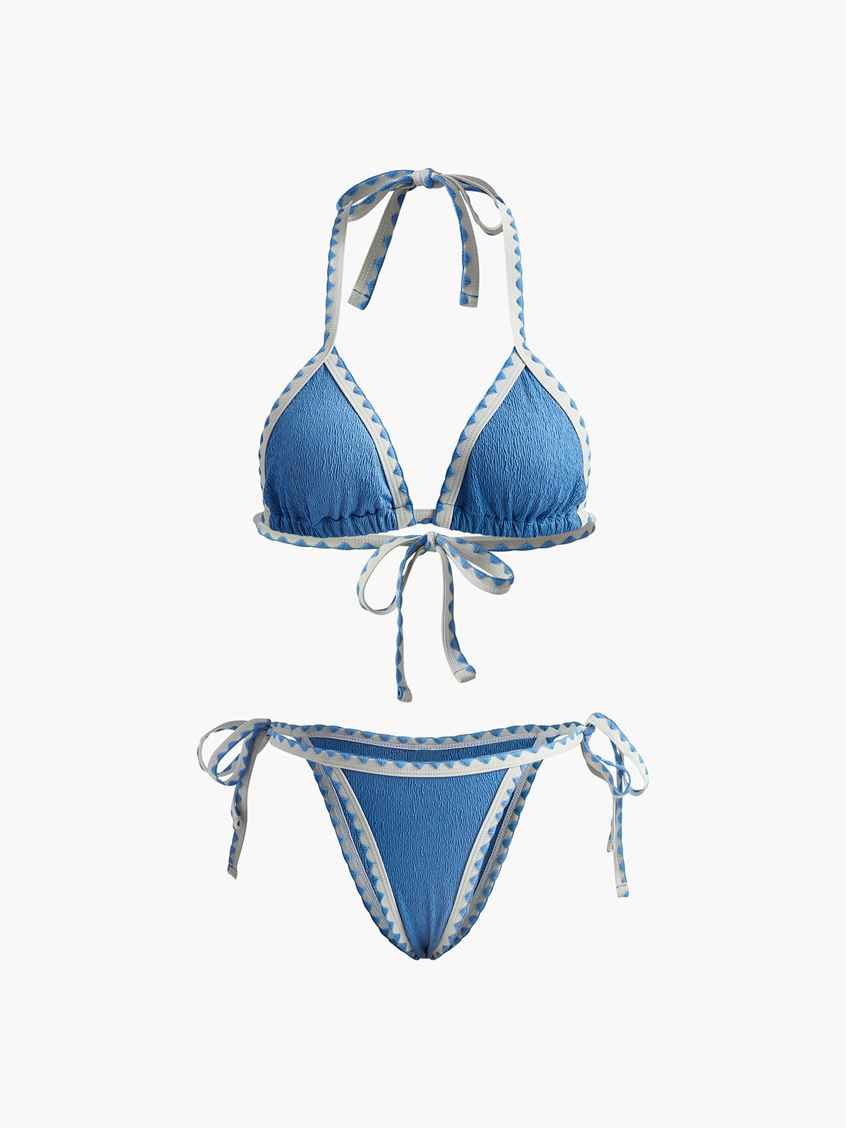 Bikini-Set mit kontrastierendem Schnürverschluss und Knoten