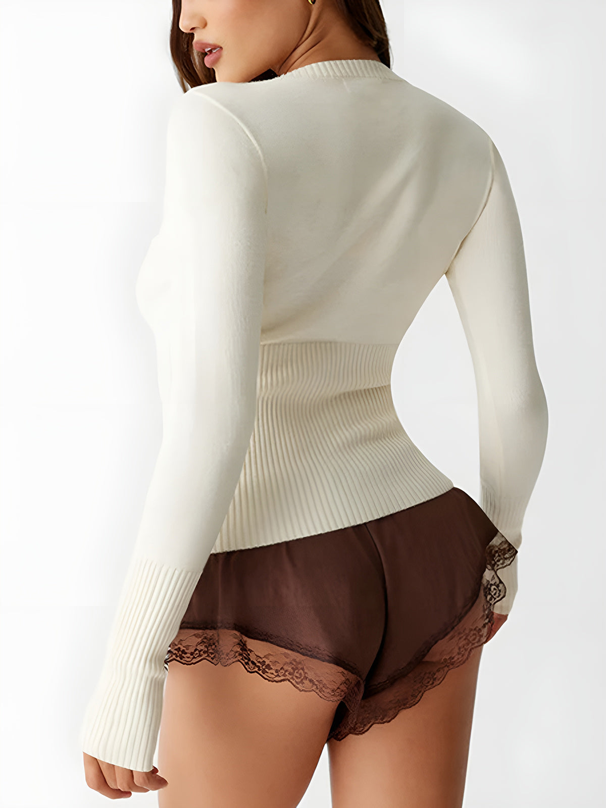 Round Neck Long Sleeve Cardigan