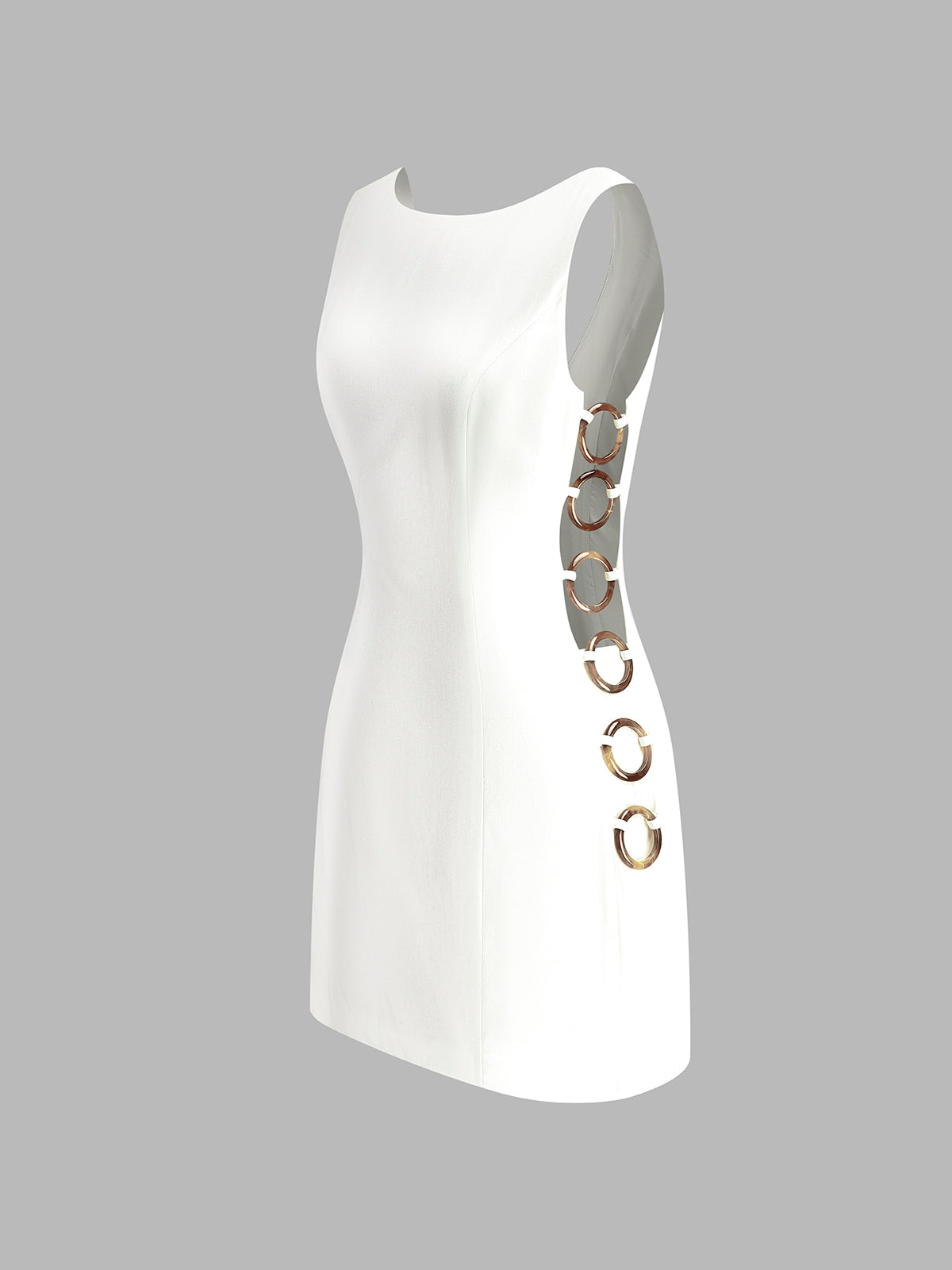 O-Ring Cut Sleeveless Mini Dress 
