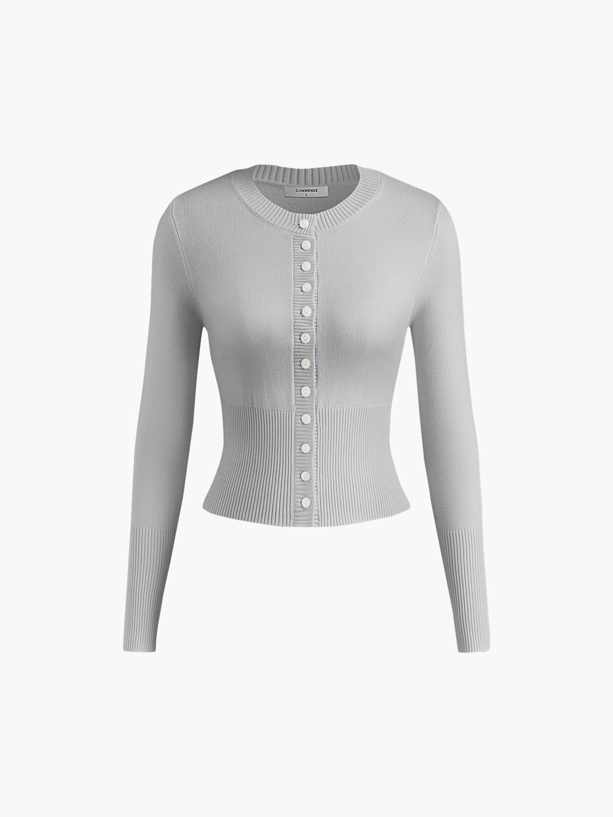 Round Neck Long Sleeve Cardigan
