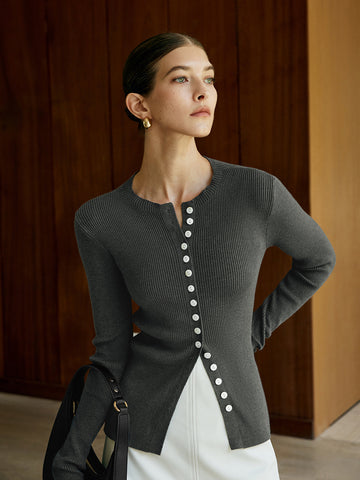 Schlichter, geknöpfter Strickcardigan