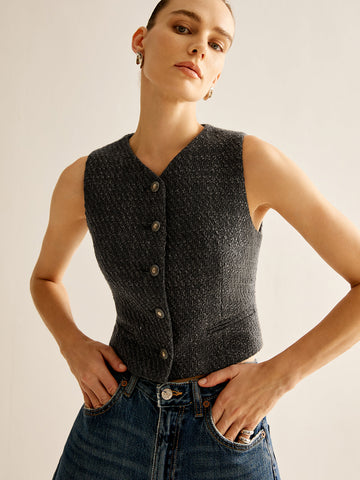 Vintage Tweed Breast Vest