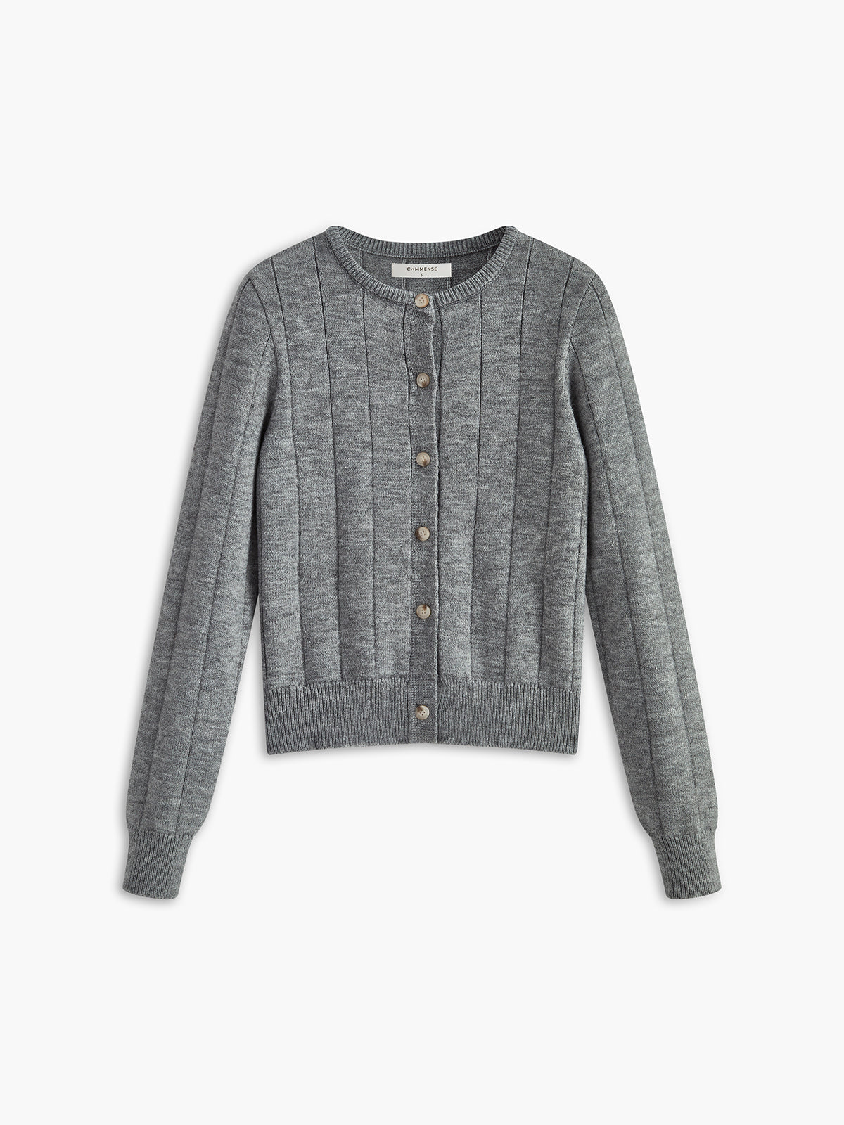 Round Neck Buttoned Soft Cardigan