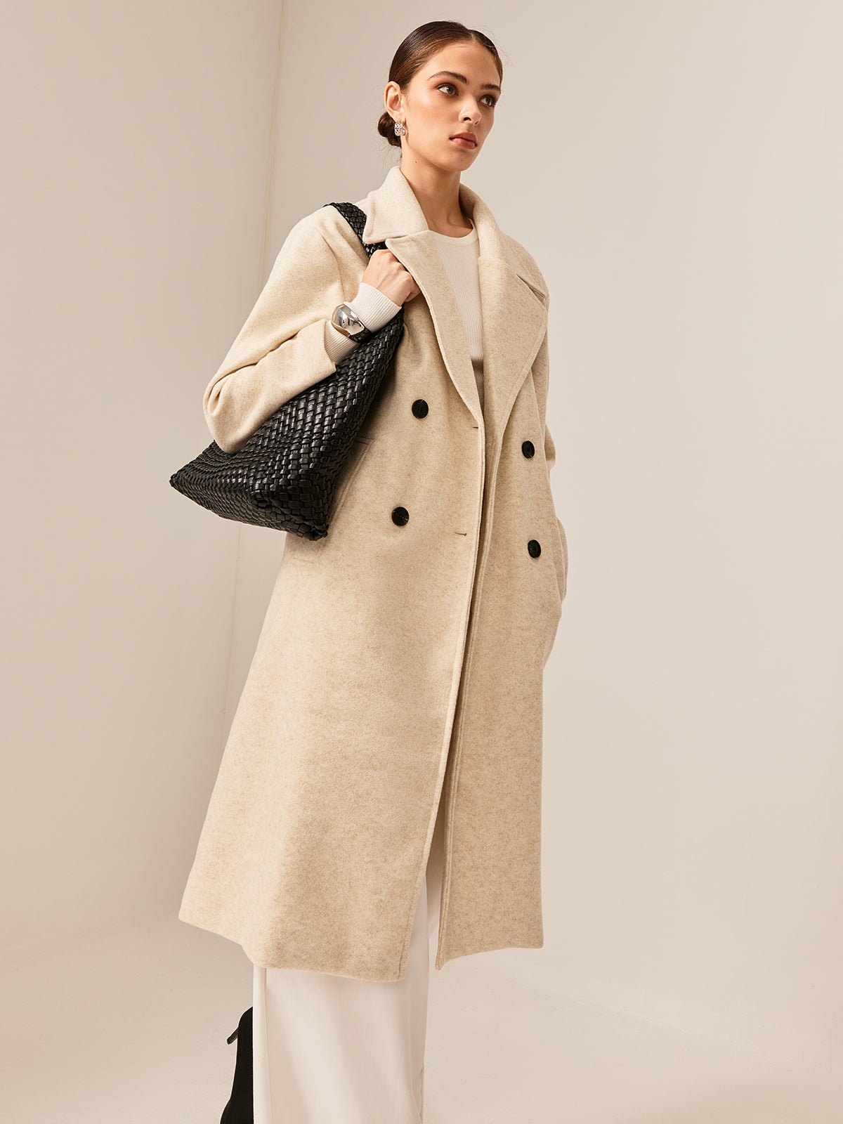 Eleganter langer Leinenmantel 