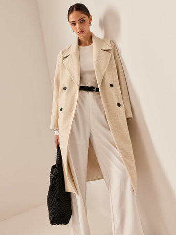 Eleganter langer Leinenmantel 