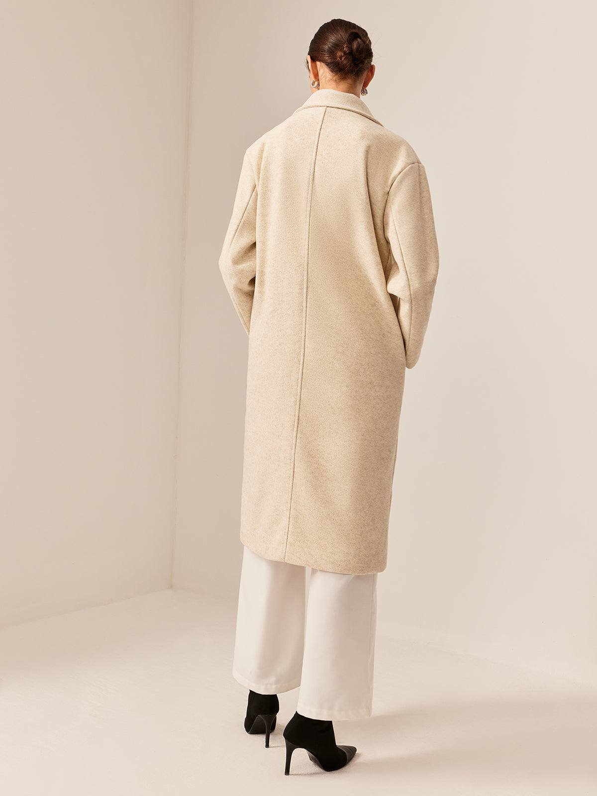 Eleganter langer Leinenmantel 