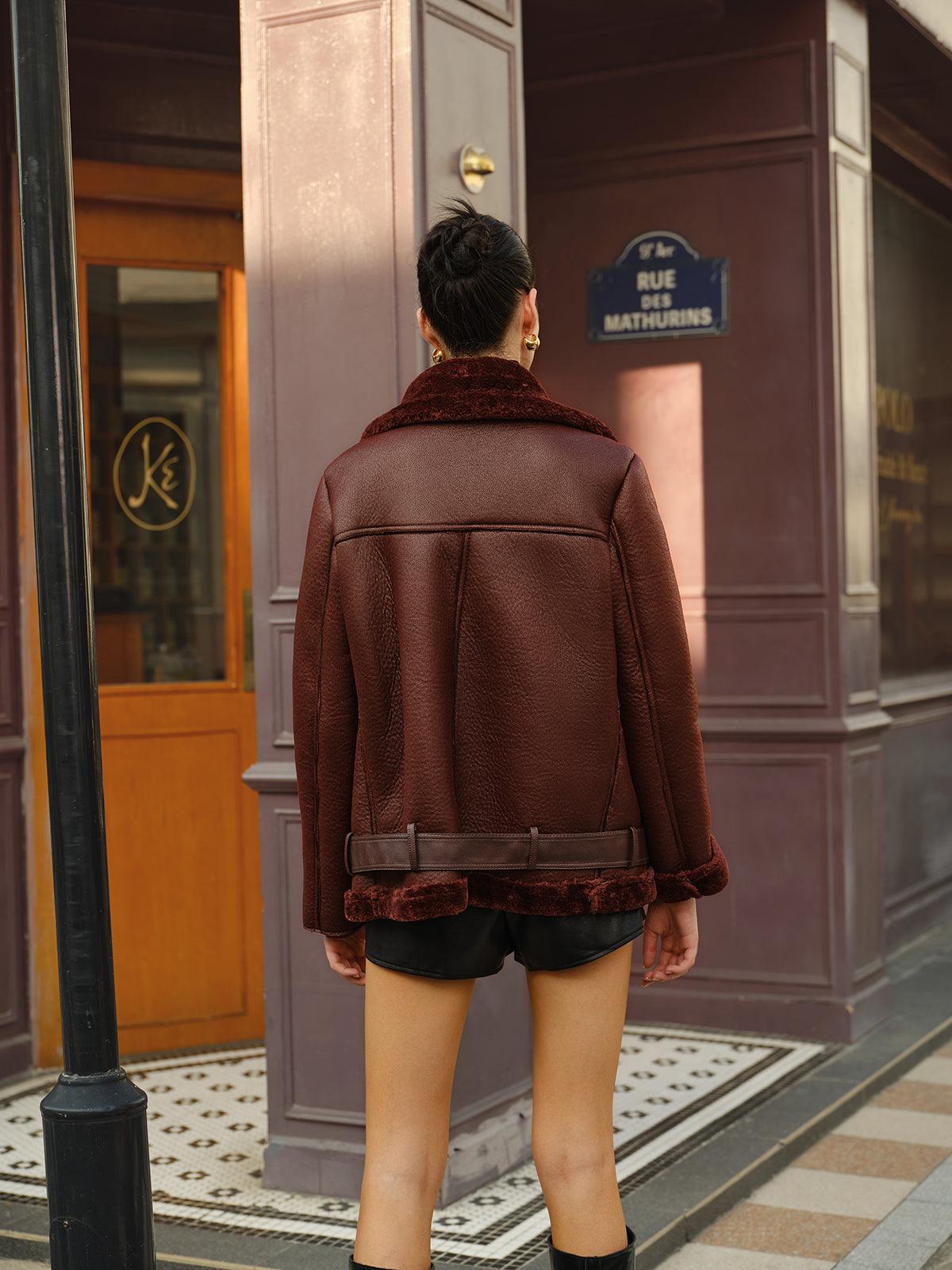 Soft Fleece Jacket with Zipper and Belt 