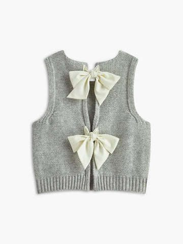 Strickweste mit Schleifendetail vorne