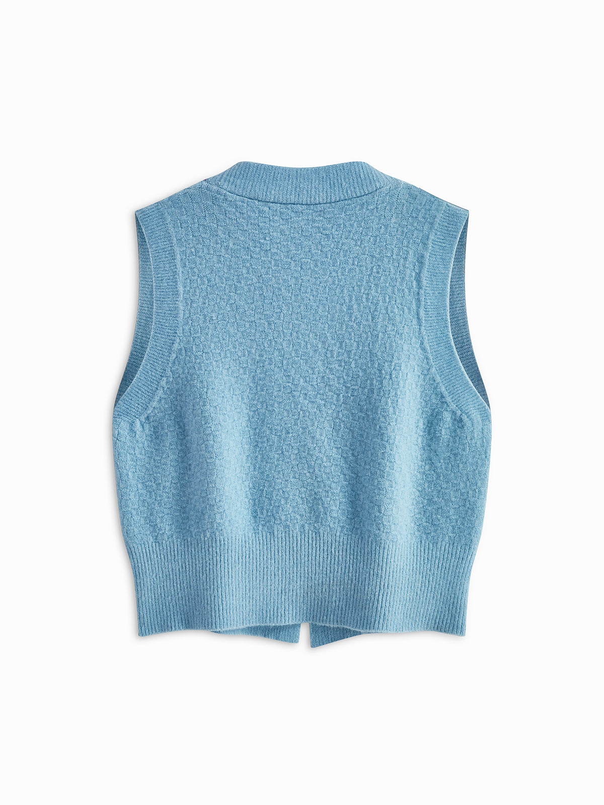 Strickweste mit Perlenbesatz und Kreuzmuster