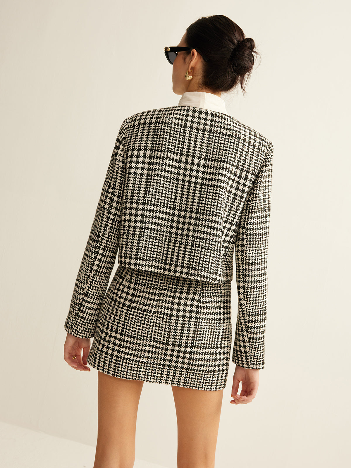 Wool Blend Plaid Jacket