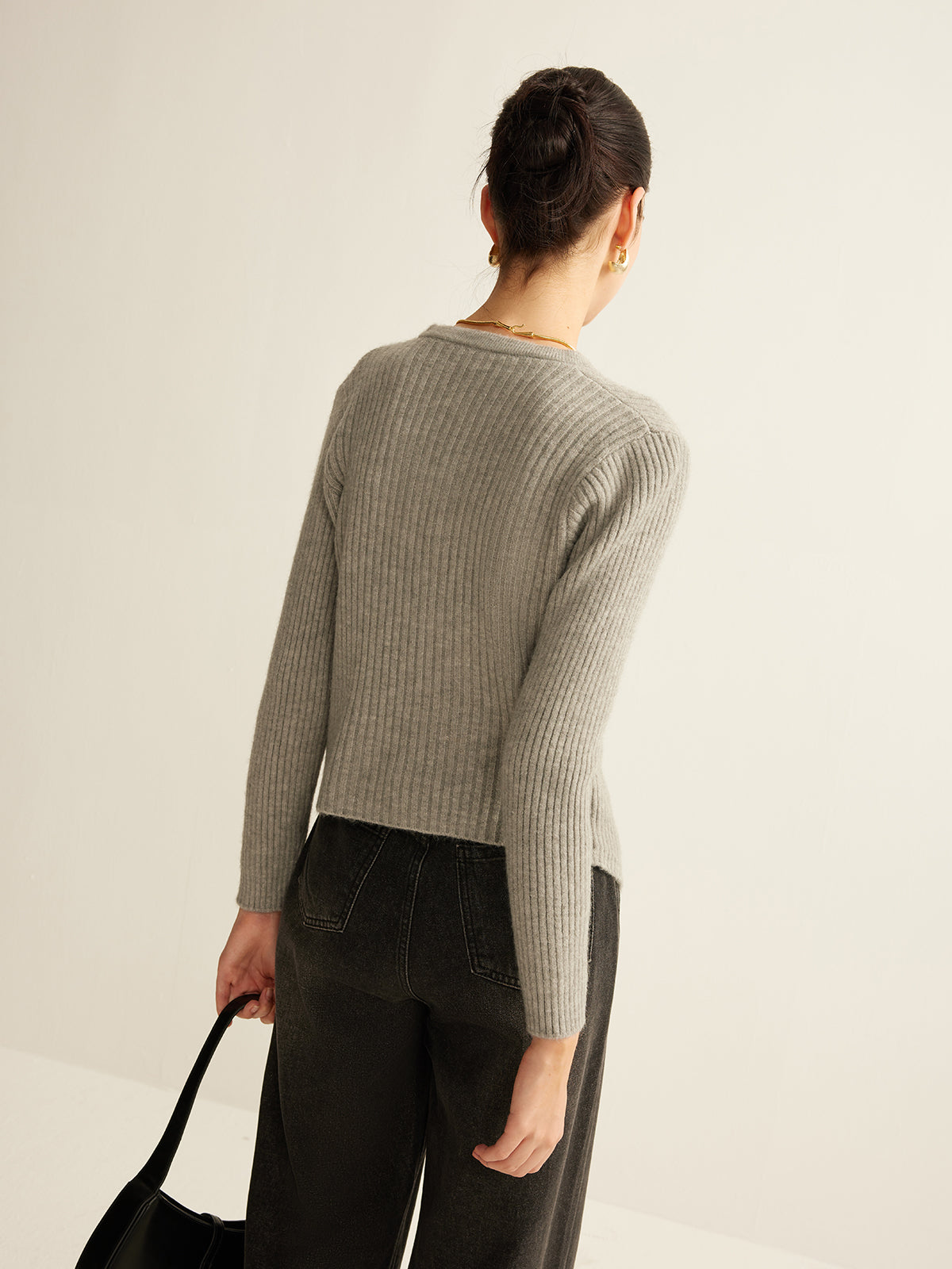 Buttoned Split Cardigan
