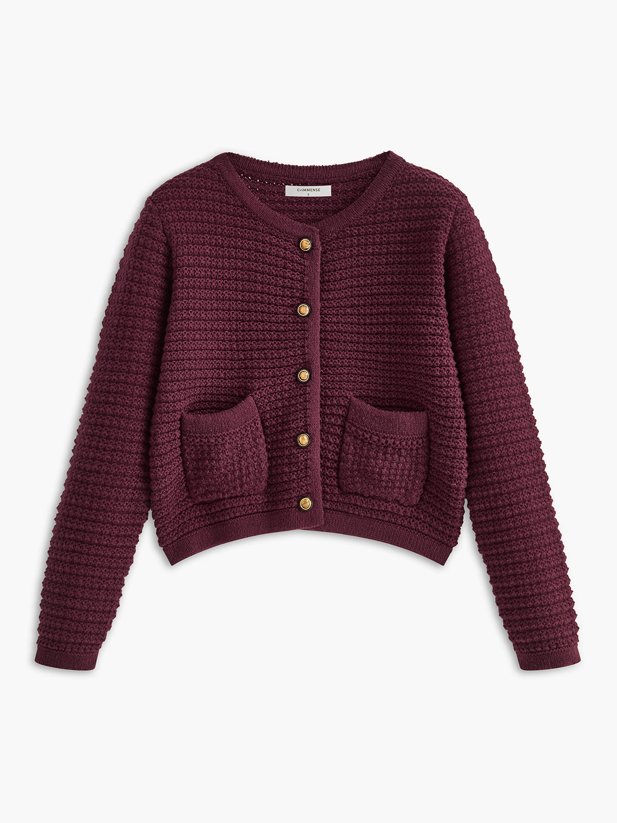 Bequeme kurze Strickjacke mit Brustbereich