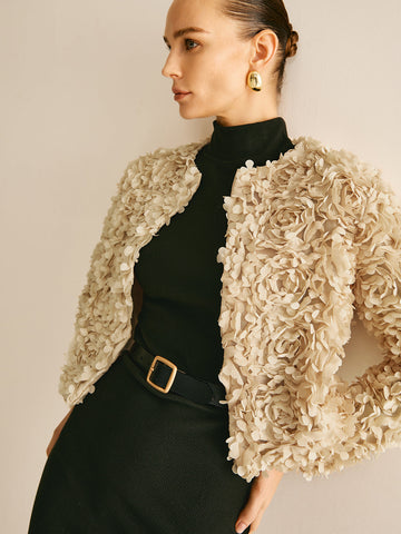 Floral Round Neck Jacket