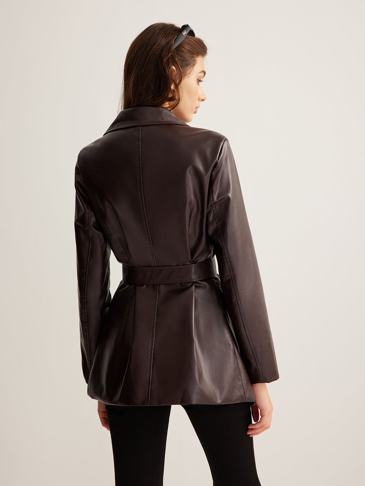 Kuplu Şıklık Kemerli Blazer