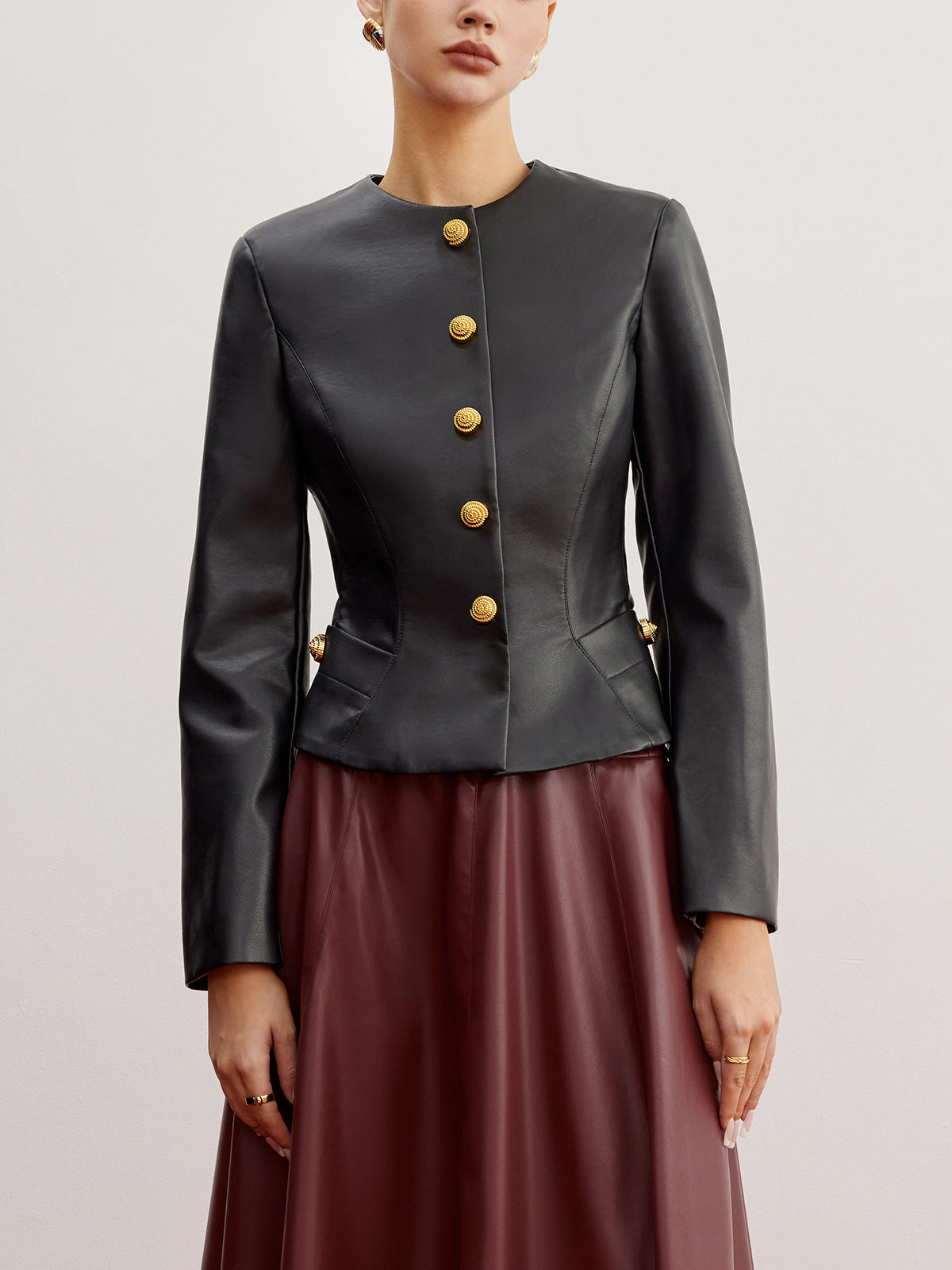 Dünne Alltagsjacke aus Kunstleder