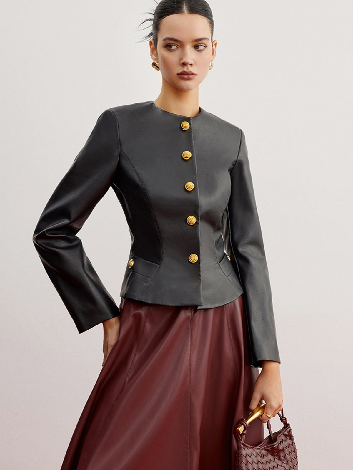 Dünne Alltagsjacke aus Kunstleder