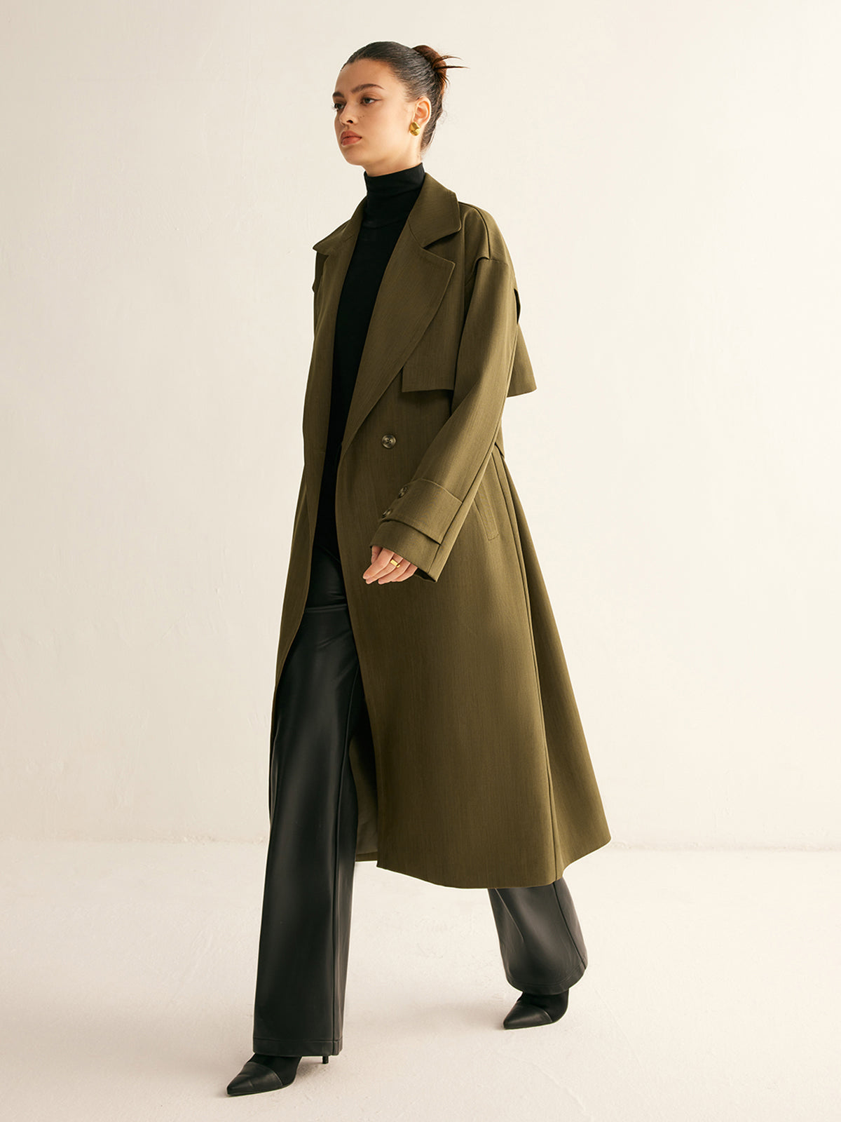 Retro-Trenchcoat mit Gürtel