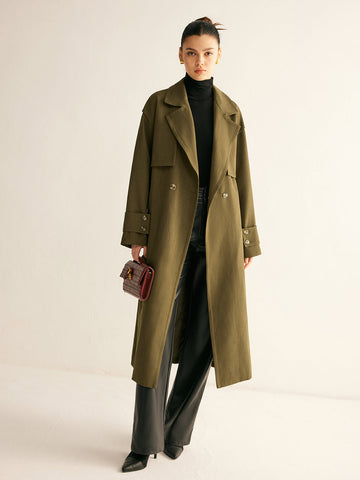 Retro-Trenchcoat mit Gürtel