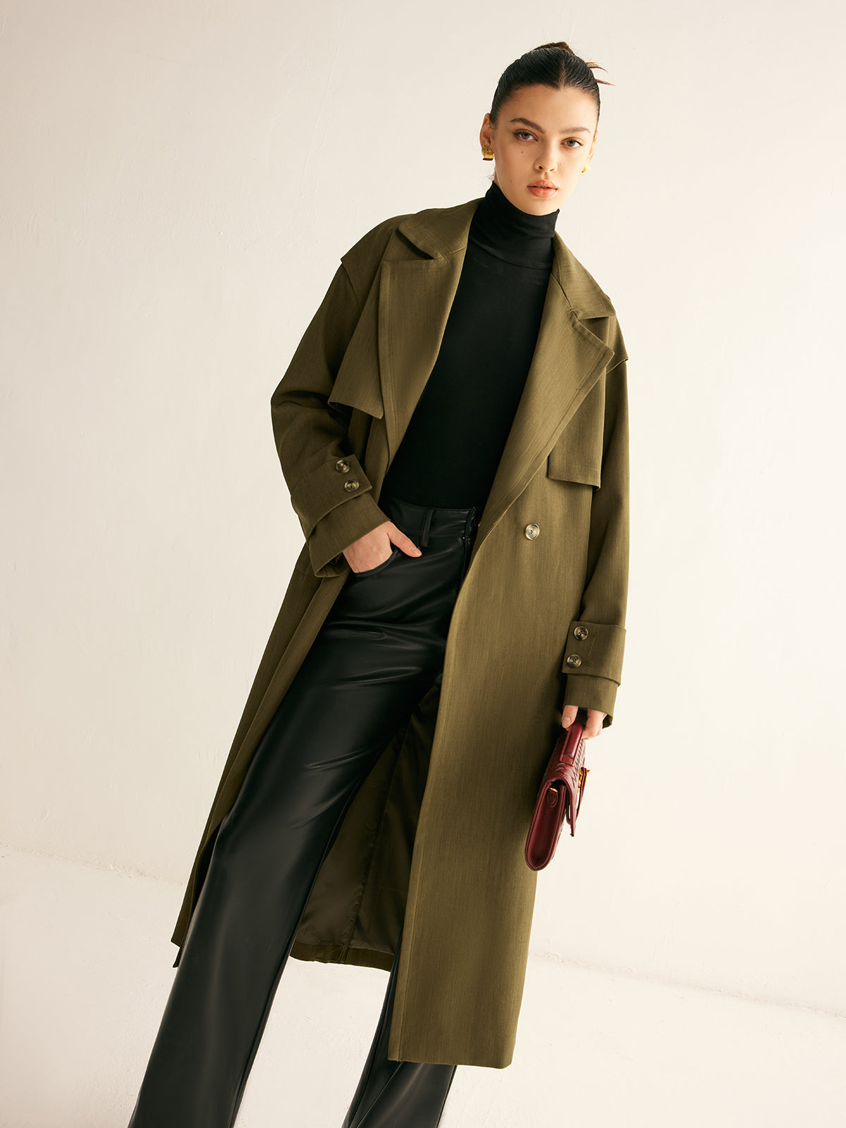 Retro-Trenchcoat mit Gürtel