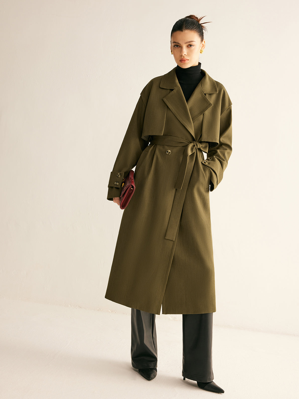 Retro-Trenchcoat mit Gürtel