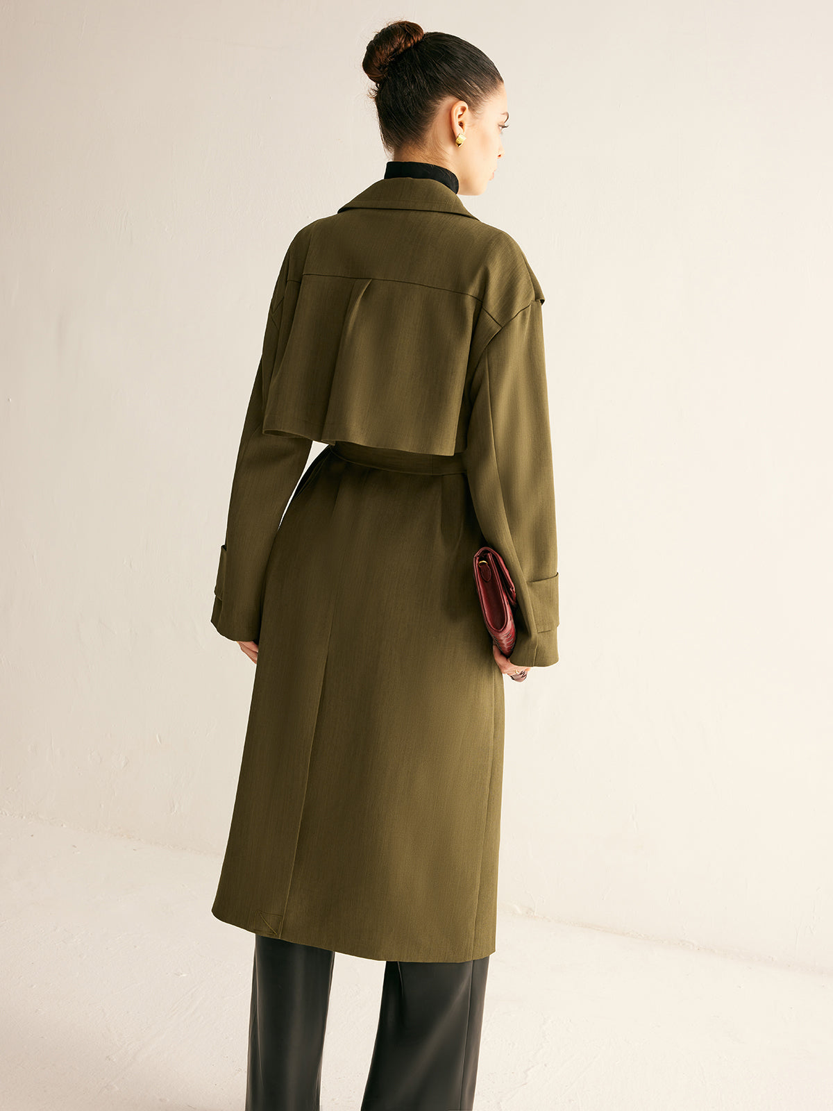 Retro-Trenchcoat mit Gürtel