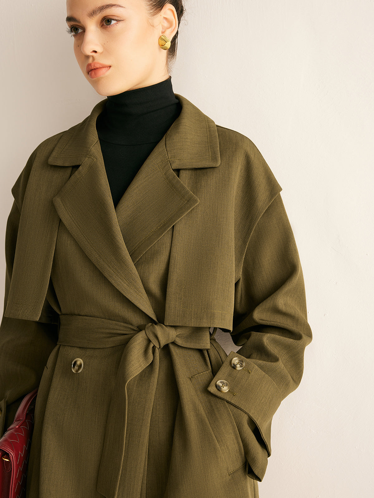 Retro-Trenchcoat mit Gürtel