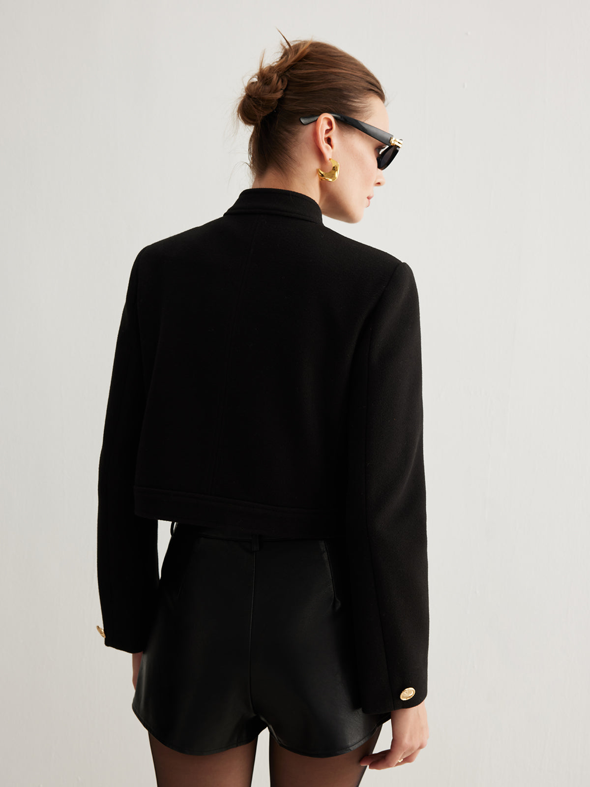 Yüksek Yaka Kısa Ceket-Mont