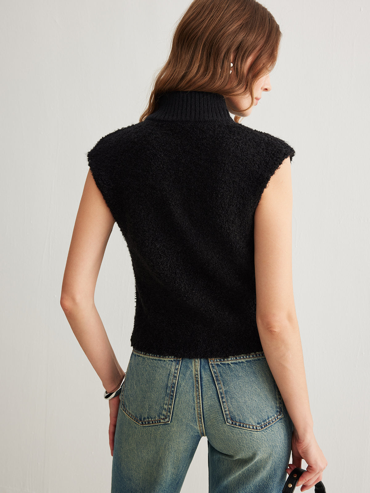 Minky-Strickjacke mit Zwei-Wege-Reißverschluss