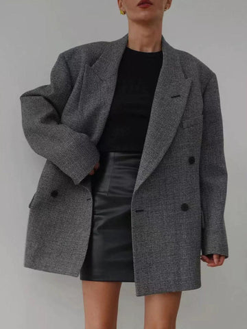 Klasik Houndstooth Oversize Blazer