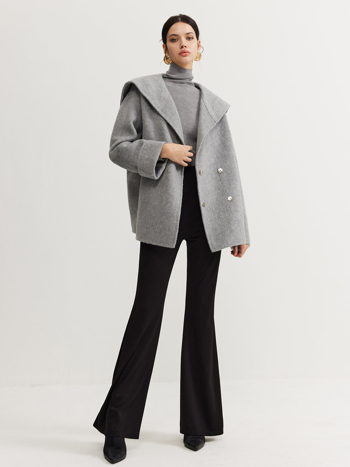 Sail Collar Belted Coat 