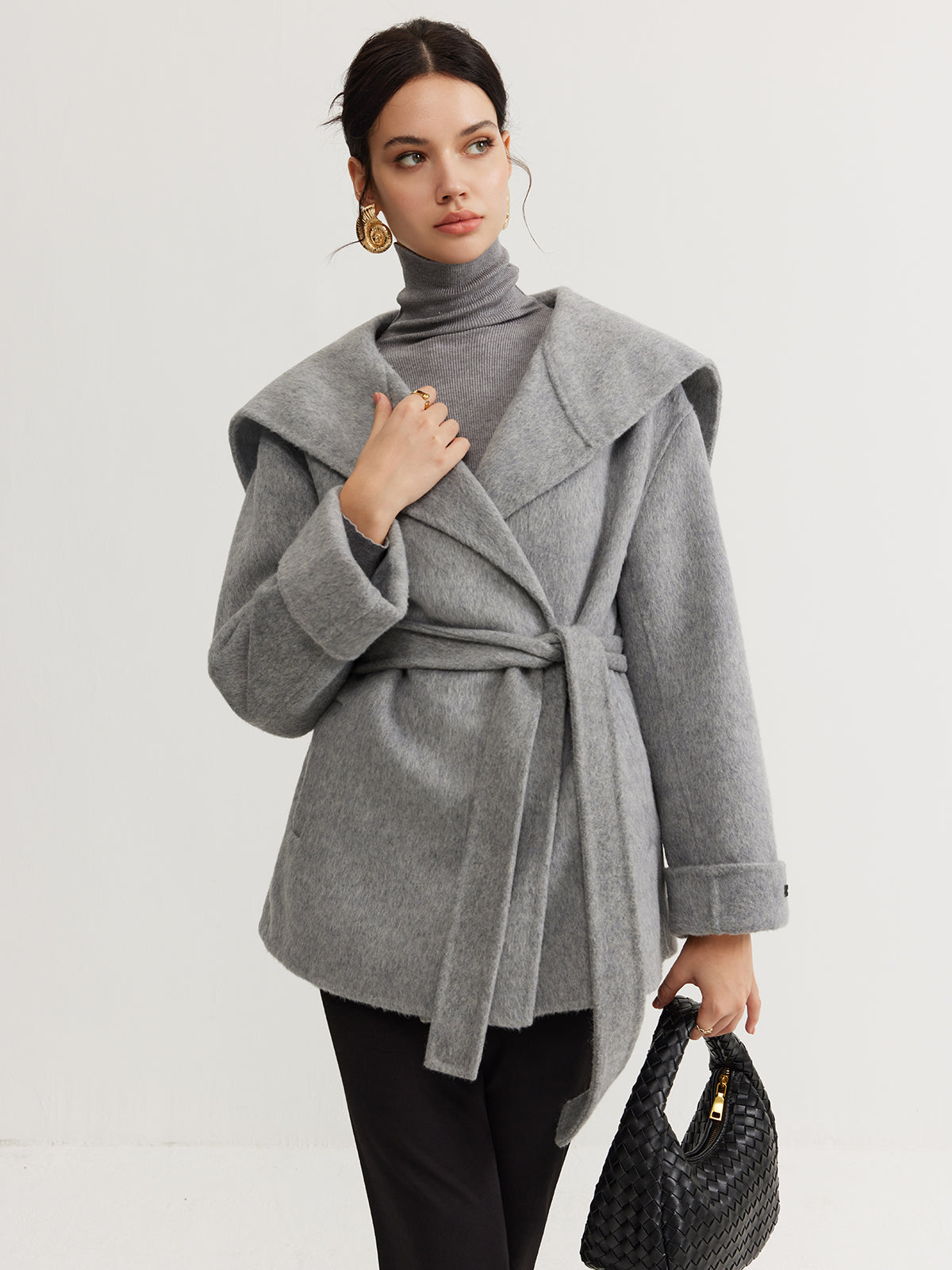 Sail Collar Belted Coat 