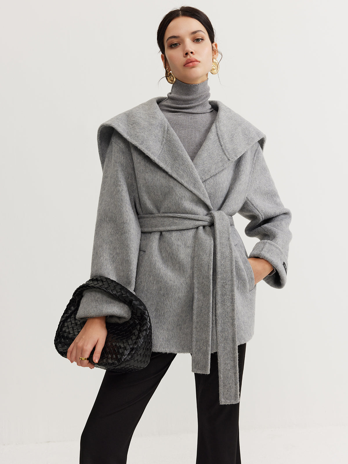 Sail Collar Belted Coat 
