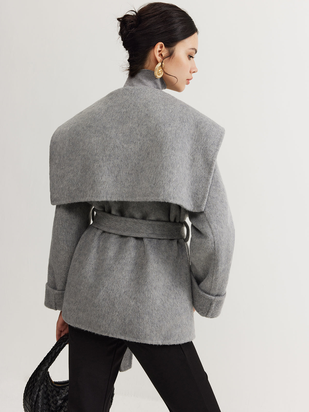 Sail Collar Belted Coat 