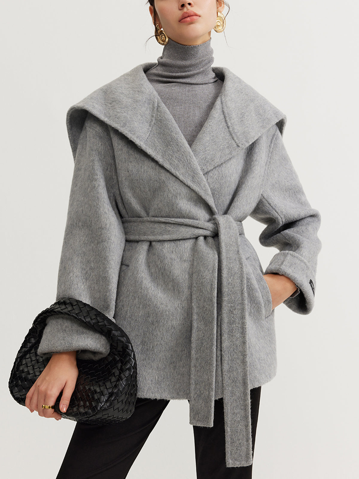Sail Collar Belted Coat 