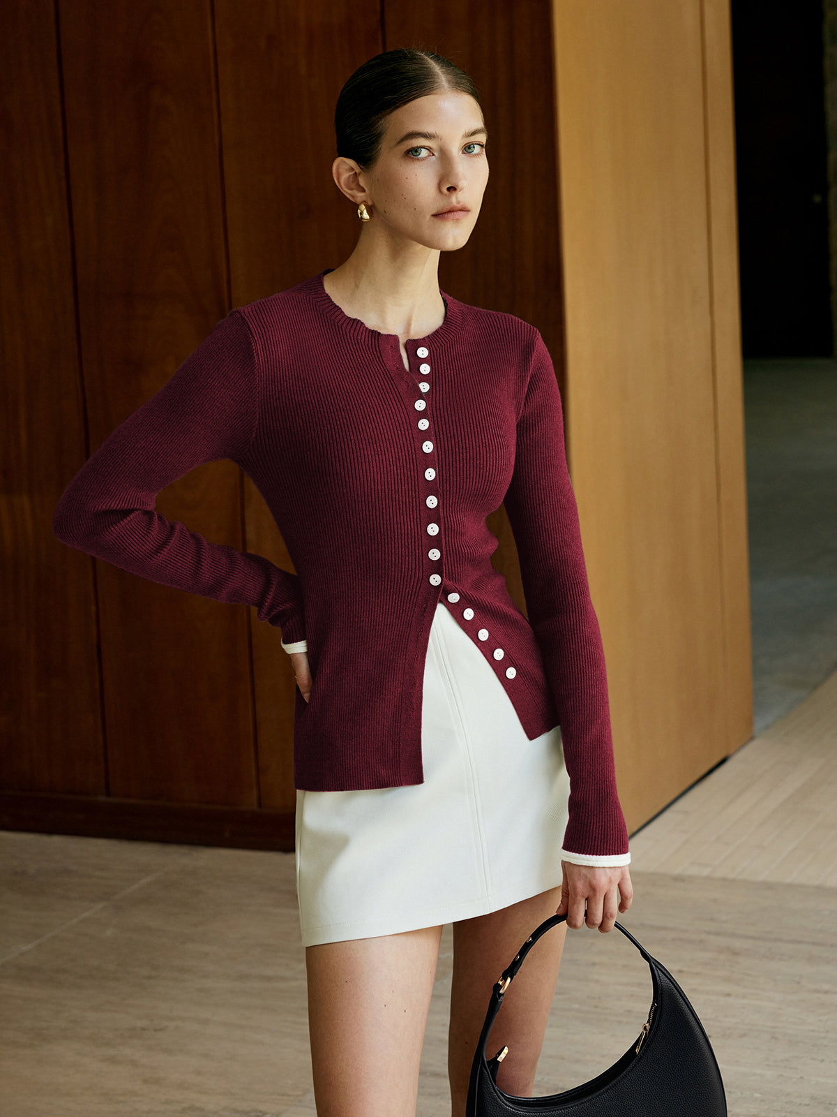 Schlichter, geknöpfter Strickcardigan