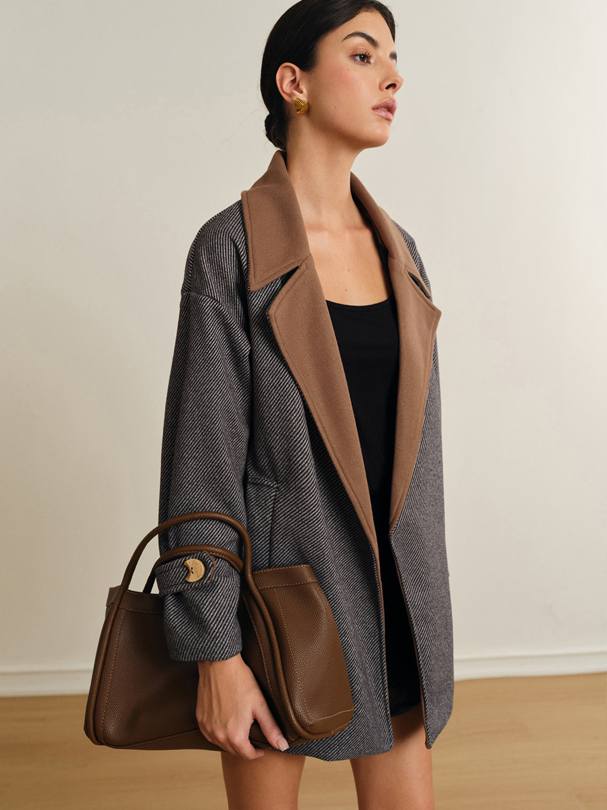Liesel Contrast Collar Belted Coat