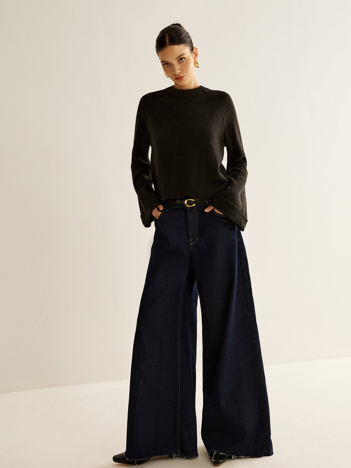 Oversize Backless Drawstring Sweater 