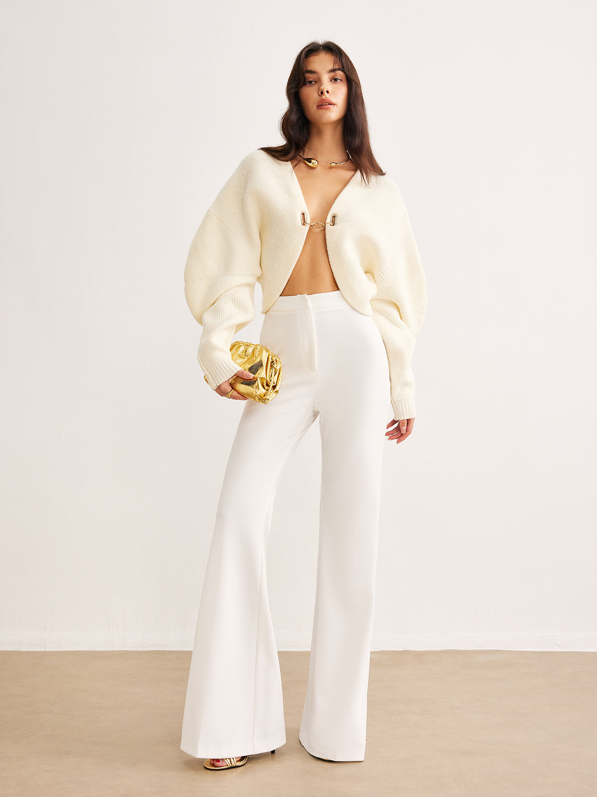Sheepskin Legs Metal Arm Cardigan