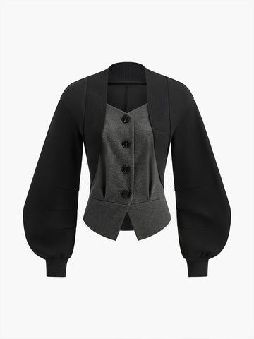 2'Si 1 Arada Fener Kollu Tweed Ceket