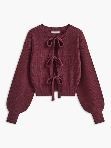 Strickjacke mit Schnürschleife
