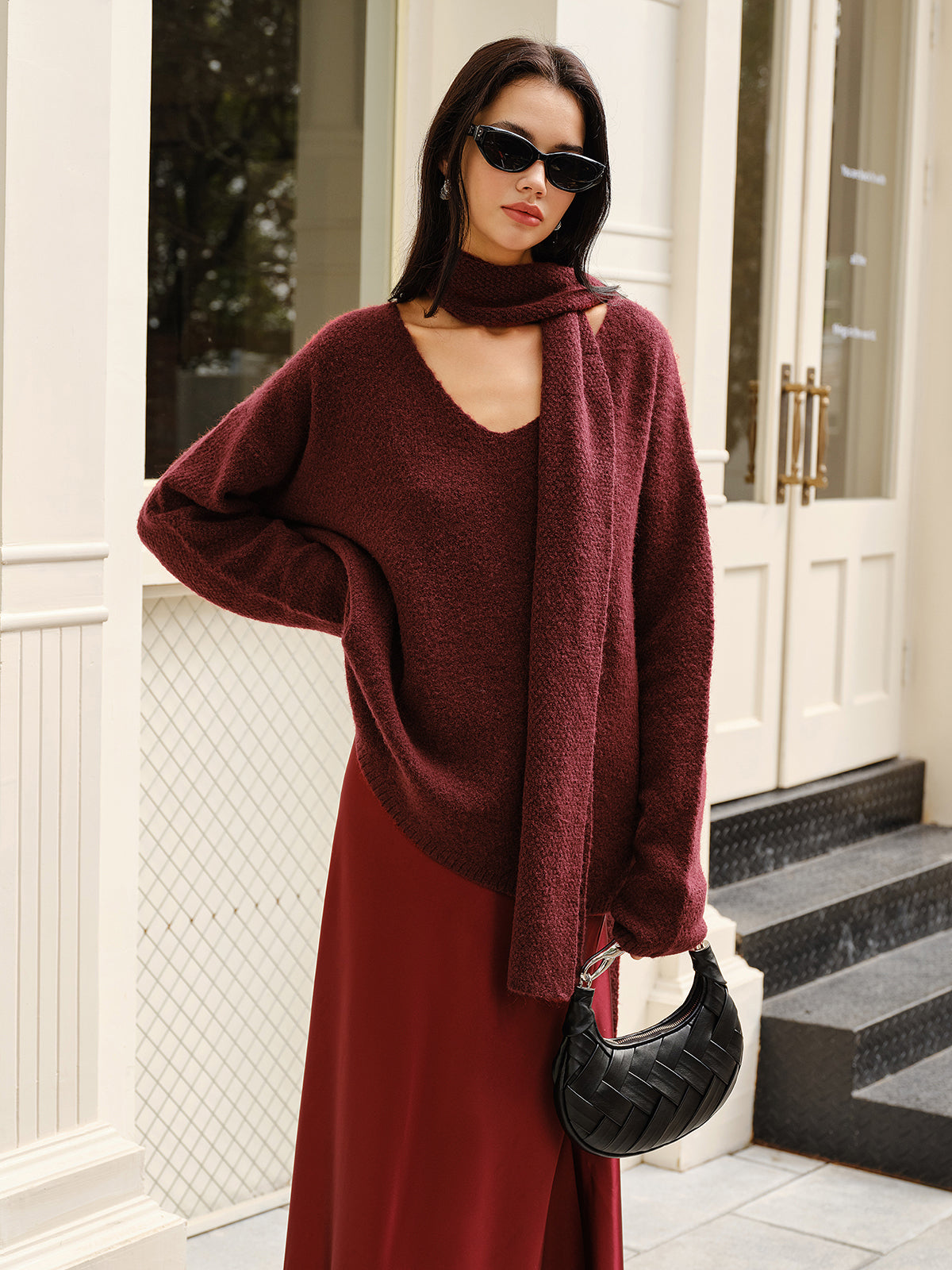 Loose-fitting Wool Blend Sweater 