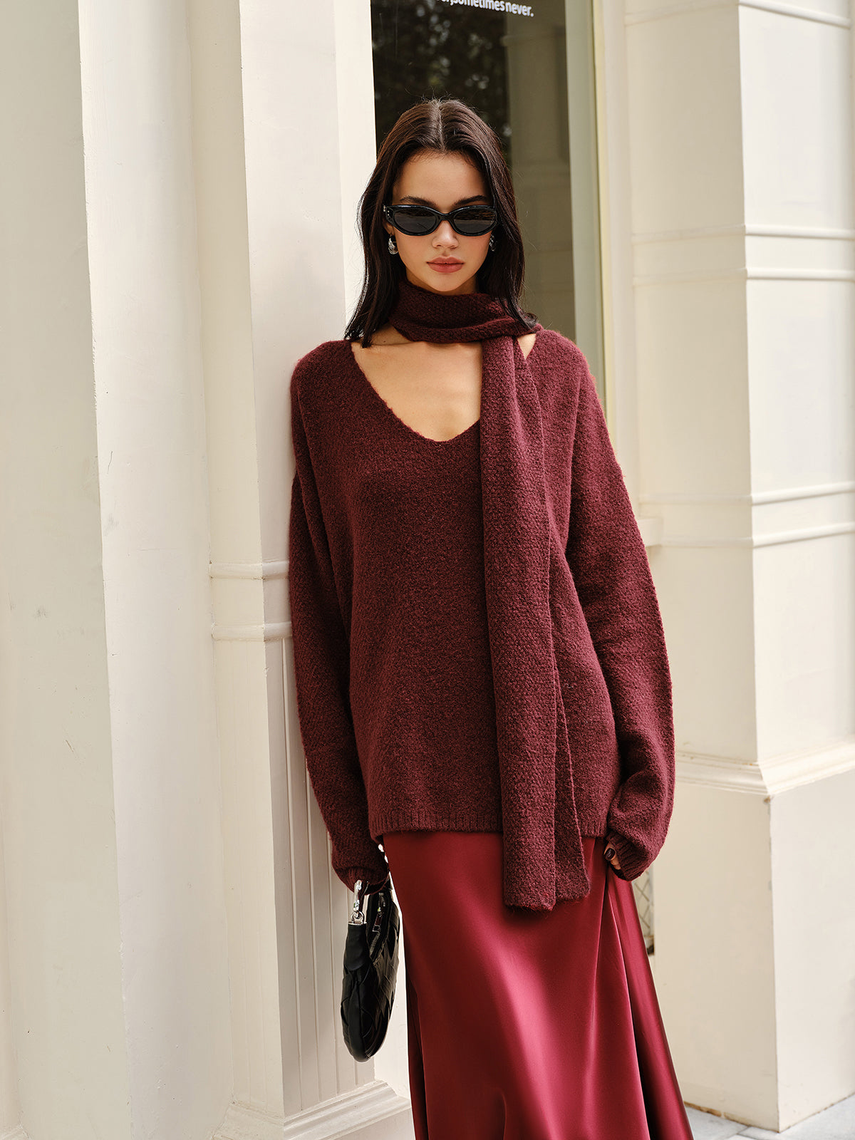 Loose-fitting Wool Blend Sweater 