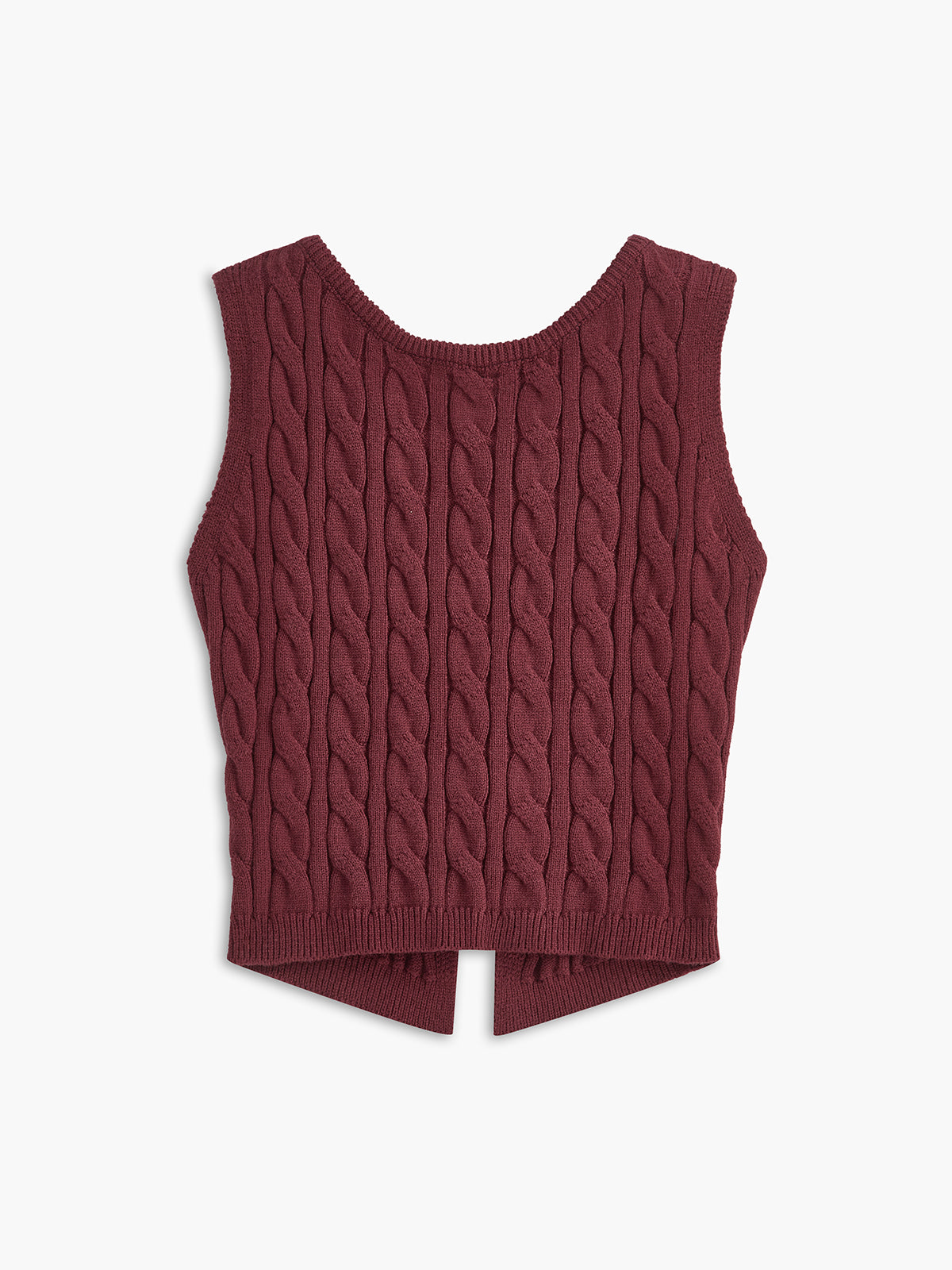 Strickweste mit vorderem Ausschnitt und Schleifendetail