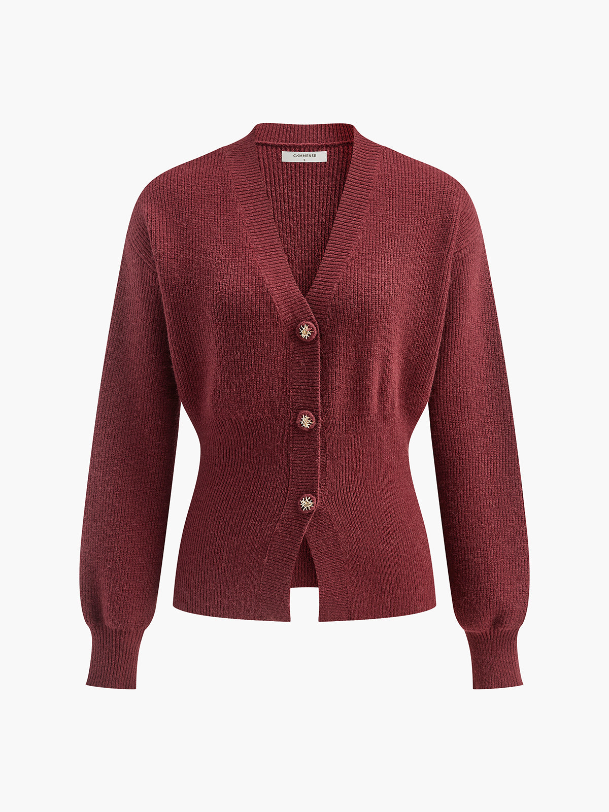 Stylish Buttoned Slit Gathered Cardigan