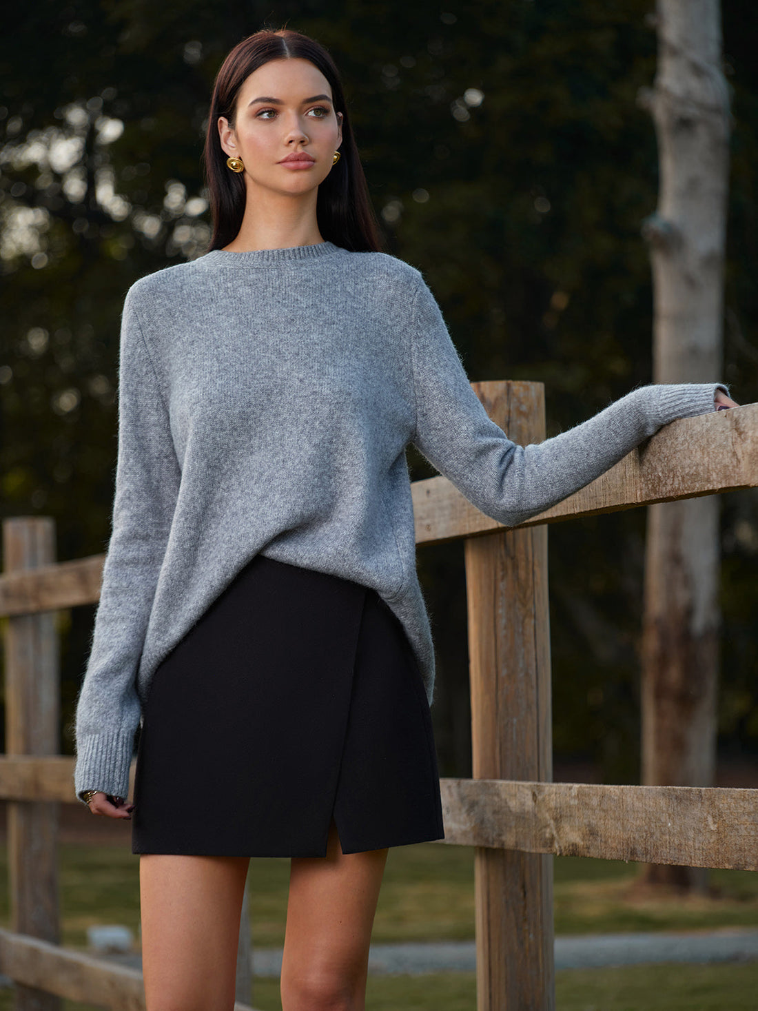 Crew Neck Knitted Sweater with Bow Detail 